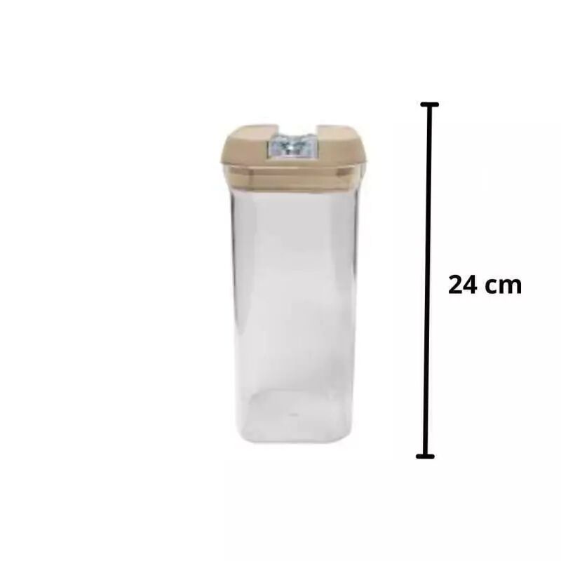 Frasco Hermético 1.4 Litros Con Tapa Beige Areia