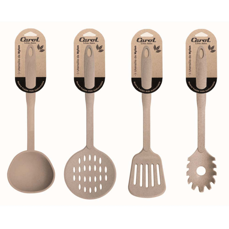 Set De 4 Utensilios Beige Carol Areia