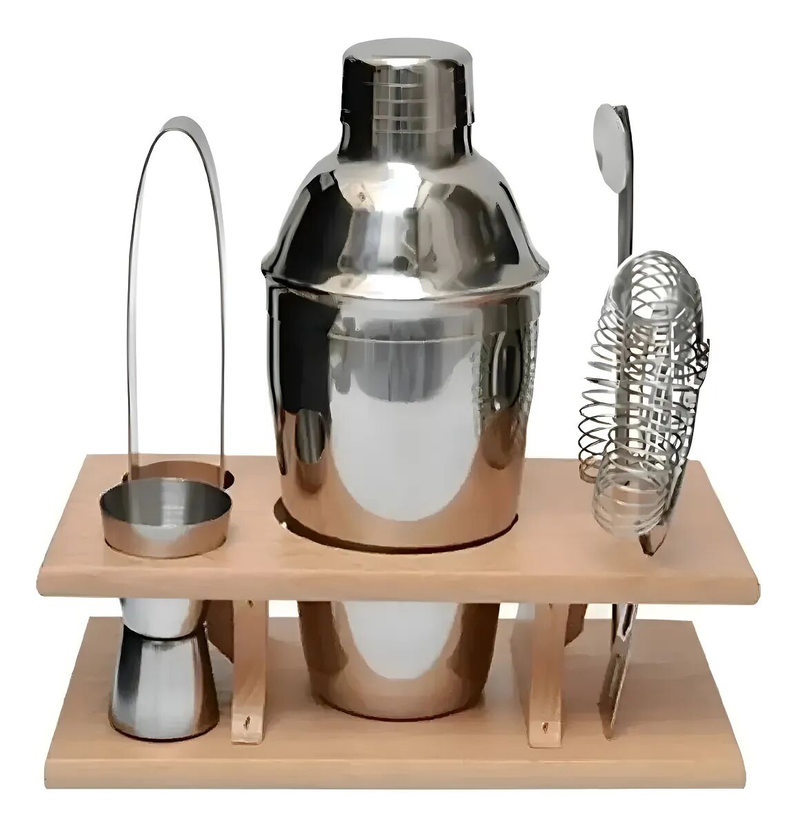 Set De Bar 6 Piezas C/Base Madera